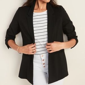 OLD NAVY Pointe-Knit One Button Boyfriend Blazer